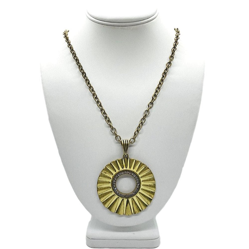 Lia Sophia Lumen Gold Pendant w Crystals Necklace